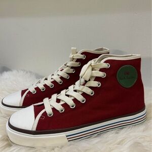 Paul Smith Red Canvas Sneakers with White Trim